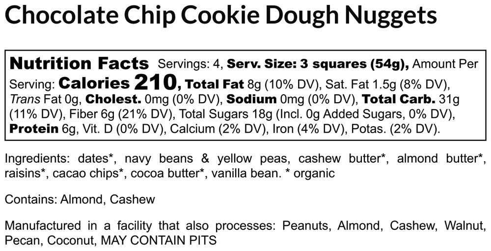 
                  
                    Chocolate Chip Cookie Dough Nugget 7.6oz
                  
                