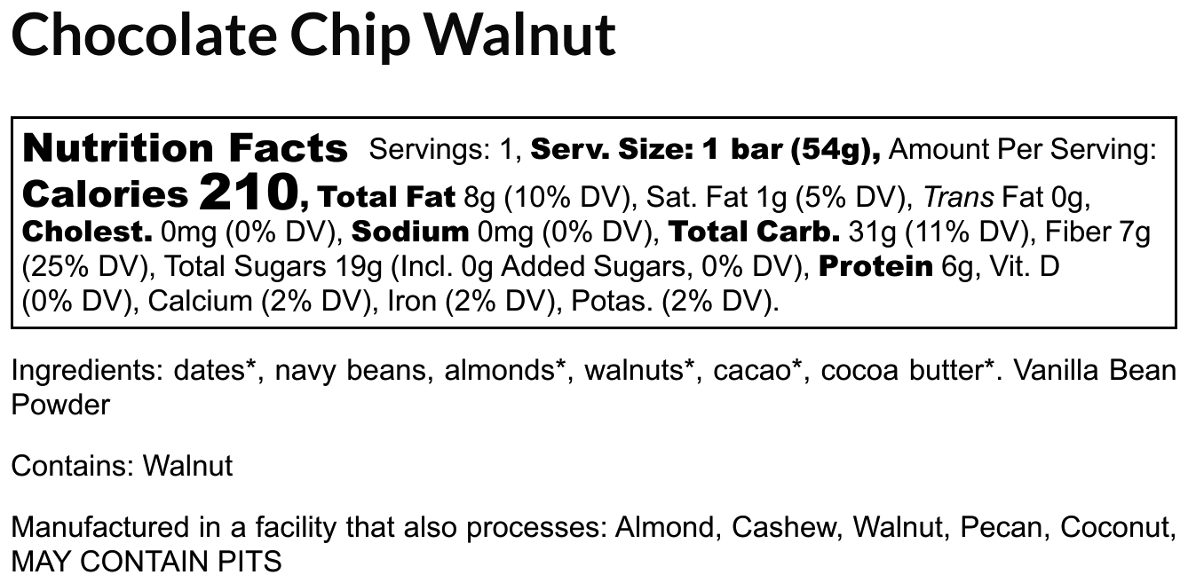 
                  
                    Chocolate Chip Walnut 12-pack bars
                  
                